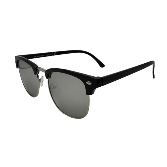 9027 | Silver Mirror Browline Sunglasses - Picture 2 of 5
